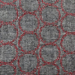 NUNO Shawl: "Kuki" (Black/Gray w/ Burgundy Embroidery)