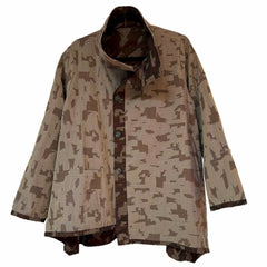 NUNO Reversible Asymmetrical Jacket: "Woodchips" (Mahogany Brown/Oak Taupe, Small/Medium)