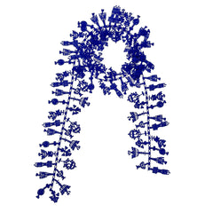 NUNO Lace Necklace: "Candlesticks" (Blue)