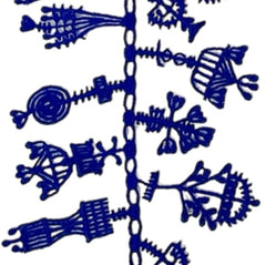 NUNO Lace Necklace: "Candlesticks" (Blue)