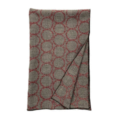 NUNO Shawl: "Kuki" (Brown/Beige w/ Burgundy Embroidery)