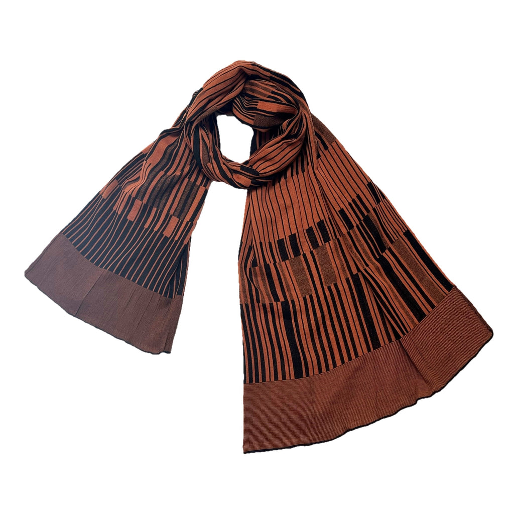NUNO Oversized Scarf: "Keyboard" (Burnt Sienna/Black)