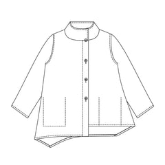NUNO Reversible Asymmetrical Jacket: "Woodchips" (Mahogany Brown/Oak Taupe, Small/Medium)