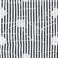 NUNO Overshirt/Tunic: "Itomaki" (White & Gray w/ White Embroidery)