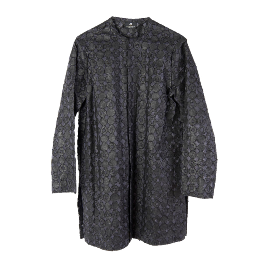 NUNO Tunic Top: "Hoshigaki" (Dark Navy w/ Black Washi Paper, Medium/Large)