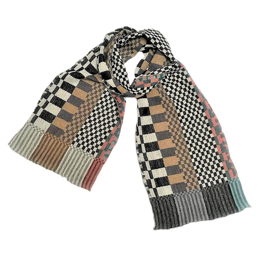 NUNO Narrow Shawl: "Checkered Checks" (Multicolored)