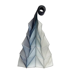 NUNO Scarf: "Origami Pleats" (Gray w/ Navy Shading)