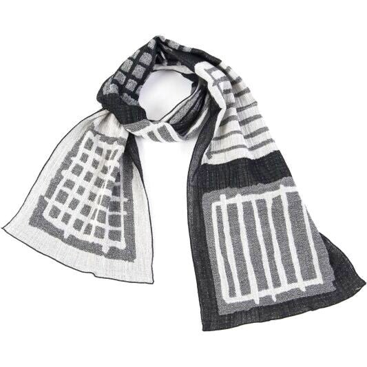 NUNO Scarf: “Warps & Wefts” (White/Black)