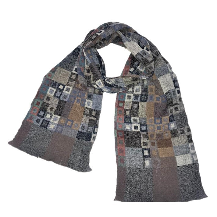 NUNO Narrow Shawl: "Glass Mosaic" (Blue Mix)