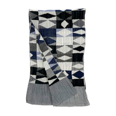 NUNO Scarf: “Cut Glass” (Blue/White/Black)