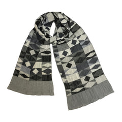 NUNO Scarf: “Cut Glass” (Blue/White/Black)