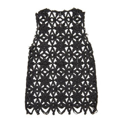 NUNO Over-Tunic: "Bobbin Flowers" (Black, Size 2)