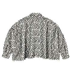 NUNO Loose Overshirt: "Diamond Darts" (Natural/Black)