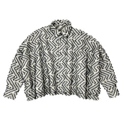 NUNO Loose Overshirt: "Diamond Darts" (Natural/Black)