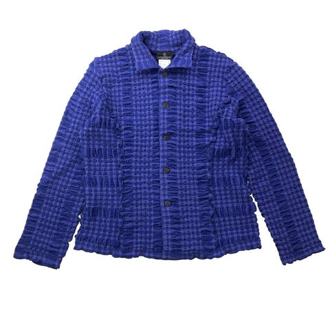 NUNO Fitted Shirt: "Continuous Plaid" (Blue, Large)
