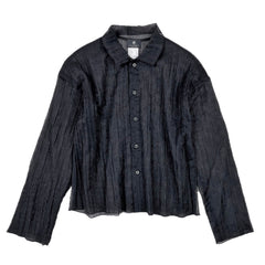 NUNO Blouse: "New Organdy Crepe" (Black, Medium/Large)
