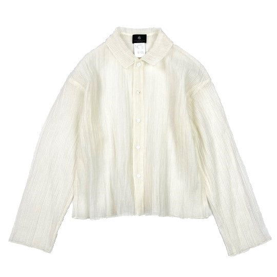 NUNO Blouse: "New Organdy Crepe" (Natural White, Small/Medium)