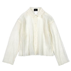 NUNO Blouse: "New Organdy Crepe" (Natural White, Small/Medium)