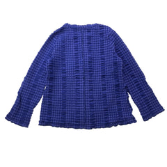 NUNO Collarless Jacket: "Continuous Plaid" (Blue, Large/Extra-Large)