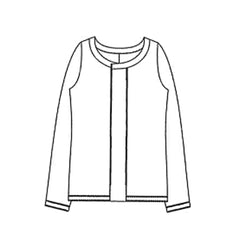 NUNO Collarless Jacket: "Continuous Plaid" (Blue, Large/Extra-Large)