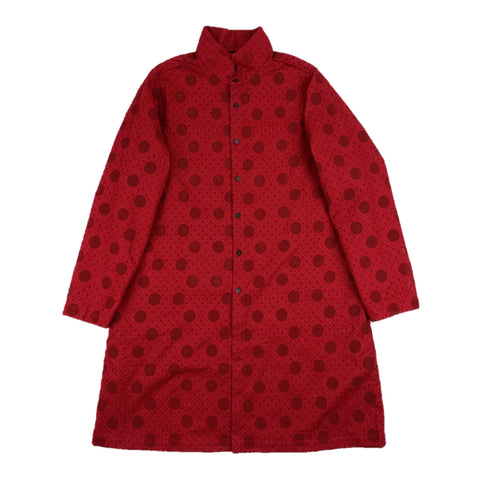 NUNO Overshirt/Tunic: "Wire Mesh" (Red w/ Red Embroidery, Medium/Large)