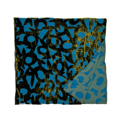 NUNO Scarf: "Velvet Bamboo Flower" Scarf (Blue/Green)