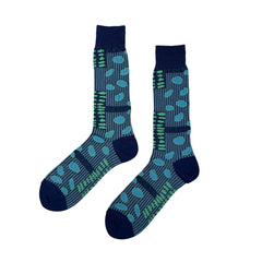 ANTIPAST Socks: "Bean Scatter" (Blue/Green)