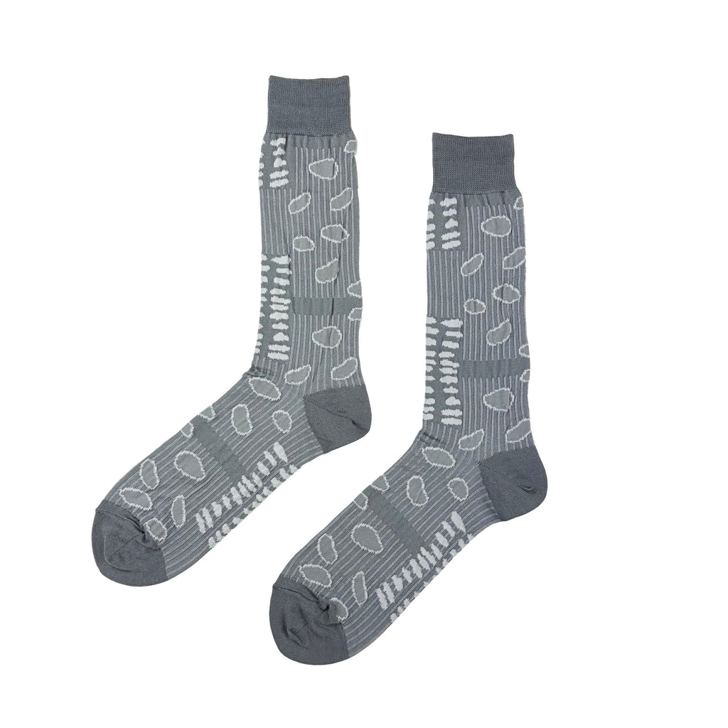 ANTIPAST Socks: "Bean Scatter" (Gray/White)