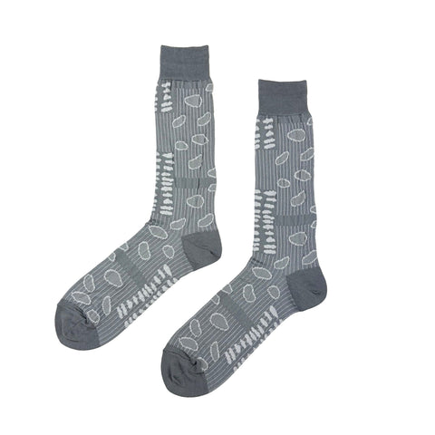 ANTIPAST Socks: "Bean Scatter" (Gray/White)