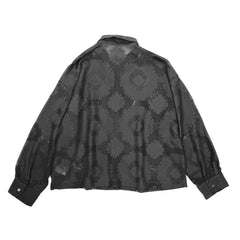 NUNO Sheer Silk Blouse: "Tampopo" (Black, Medium/Large)