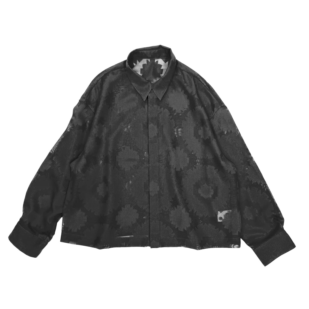 NUNO Sheer Silk Blouse: "Tampopo" (Black, Medium/Large)