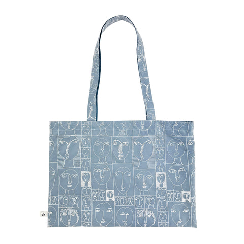 NUNO Special Edition Tote: "25 Faces" (White/Blue)