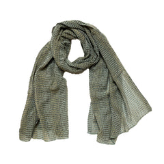 NUNO Shawl: "Honeycomb Stripe" (Blue/Gold)