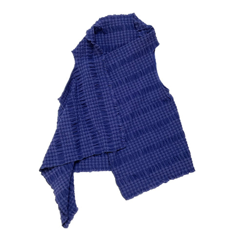 NUNO Unstructured Sleeveless Top: "Continuous Plaid" (Blue)