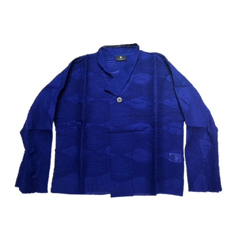 NUNO One-Button Top: "Fisheye" (Royal Blue)