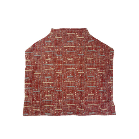 NUNO Pullover Vest: "Wool Gauze Embroidery" (Burgandy, One Size Fits Most)