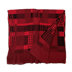NUNO Oversized Scarf: “Cotton Sugoroku” (Black/Red)