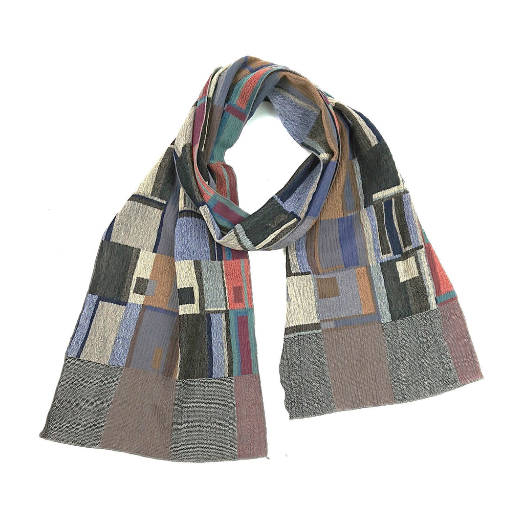 NUNO Narrow Shawl: "Doorways" (Blue Mix)