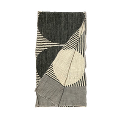 NUNO Scarf: "Wool Big Rings" (Beige/Gray)