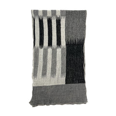 NUNO Narrow Shawl: "Jacquard Kasuri" (Black/White)