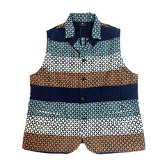 NUNO Vest: "Connect the Dots" (Camel/White/Turquoise/Navy)
