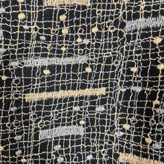 NUNO Jacket: "Wool Gauze Slub Embroidery" (Black)
