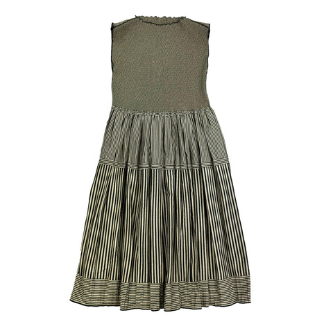 NUNO Loomed Tunic Dress: "New Stripe" (Beige/Black)