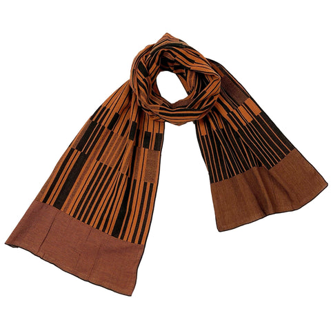 NUNO Scarf: "Keyboard" (Burnt Sienna/Black)