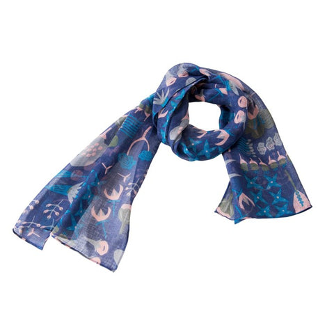 NUNO Scarf: "Oshibana" (Navy/Pink)
