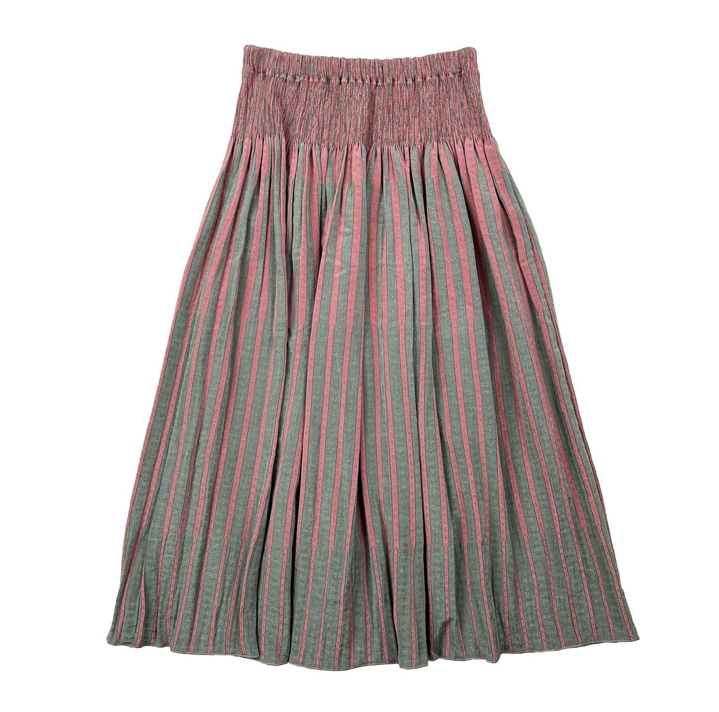 NUNO Loomed Skirt: "Dot Stripe" (Red/Green)