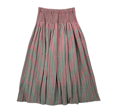 NUNO Loomed Skirt: "Dots 'n Stripes" (Red/Green)