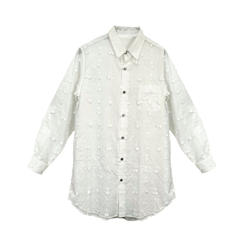 NUNO Long Shirt: "Swinging Squares" (White)