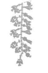 NUNO Lace Necklace: "Candlesticks" (Metallic Silver)