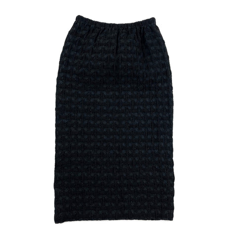 NUNO Elastic Waistband Skirt: "Ajiro" (Black, Small/Medium)